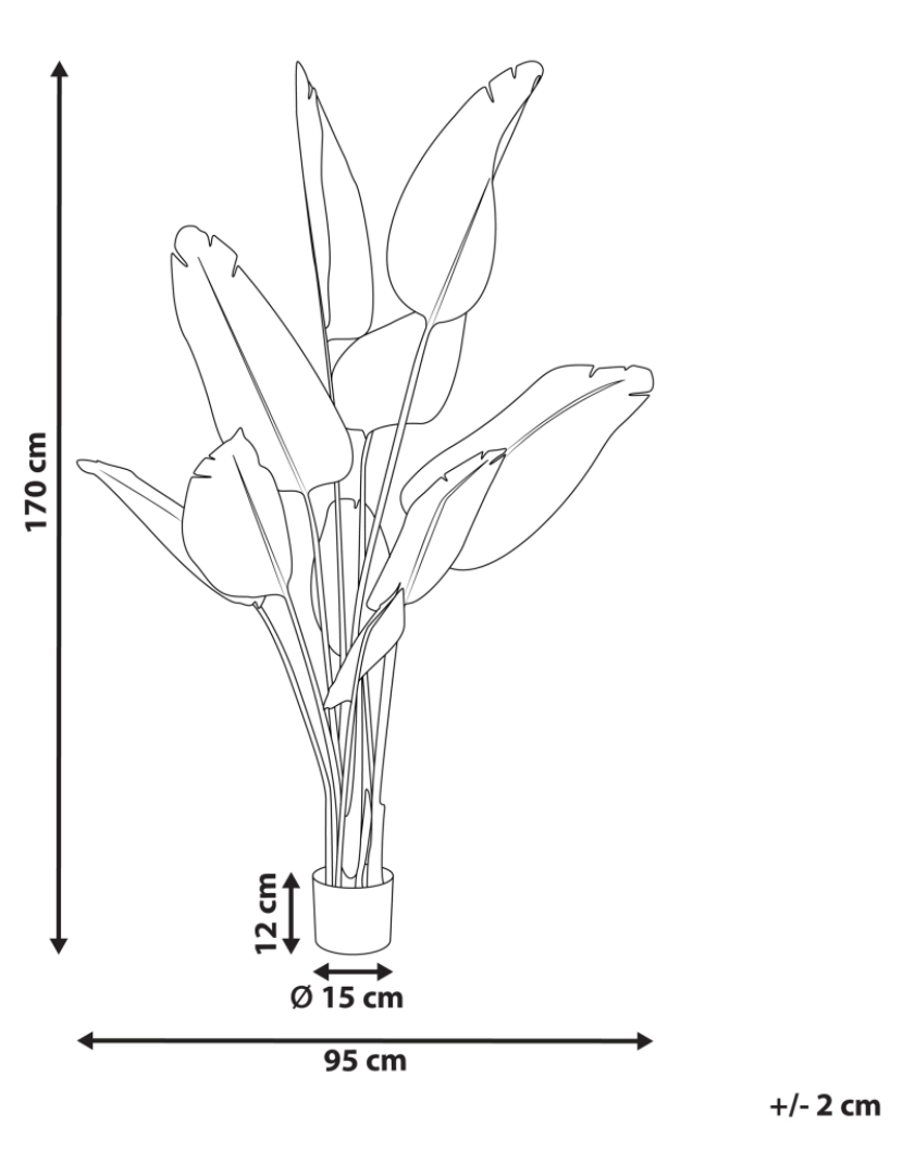 Beliani - Planta artificial em vaso 170 cm BANANA TREE