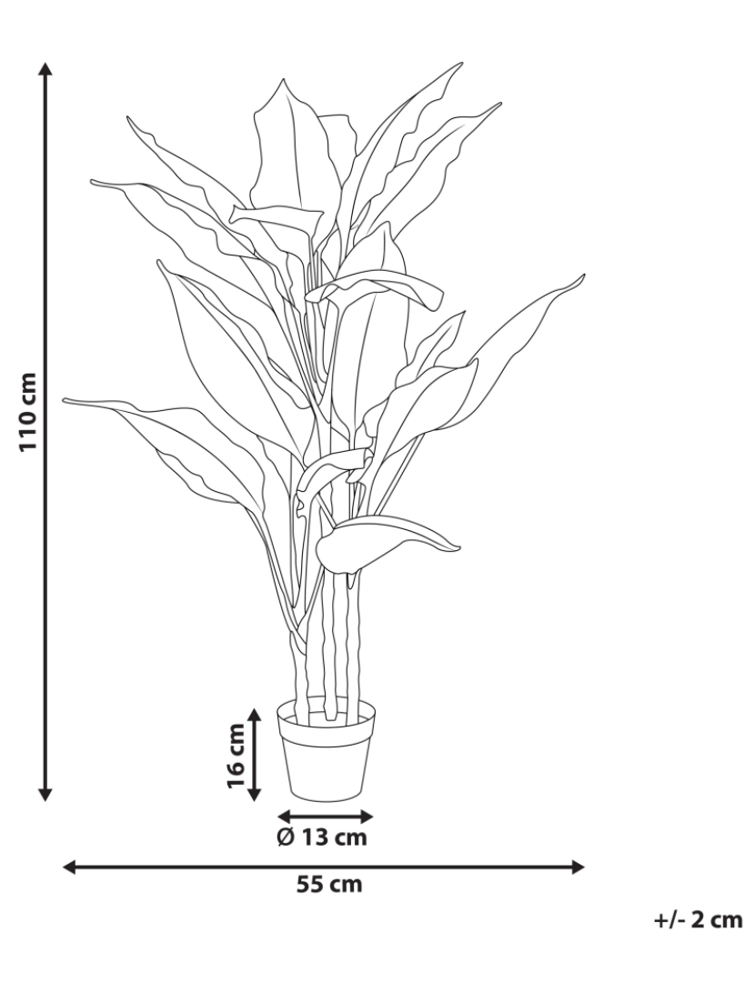 Beliani - Planta artificial em vaso 110 cm DIEFFENBACHIA