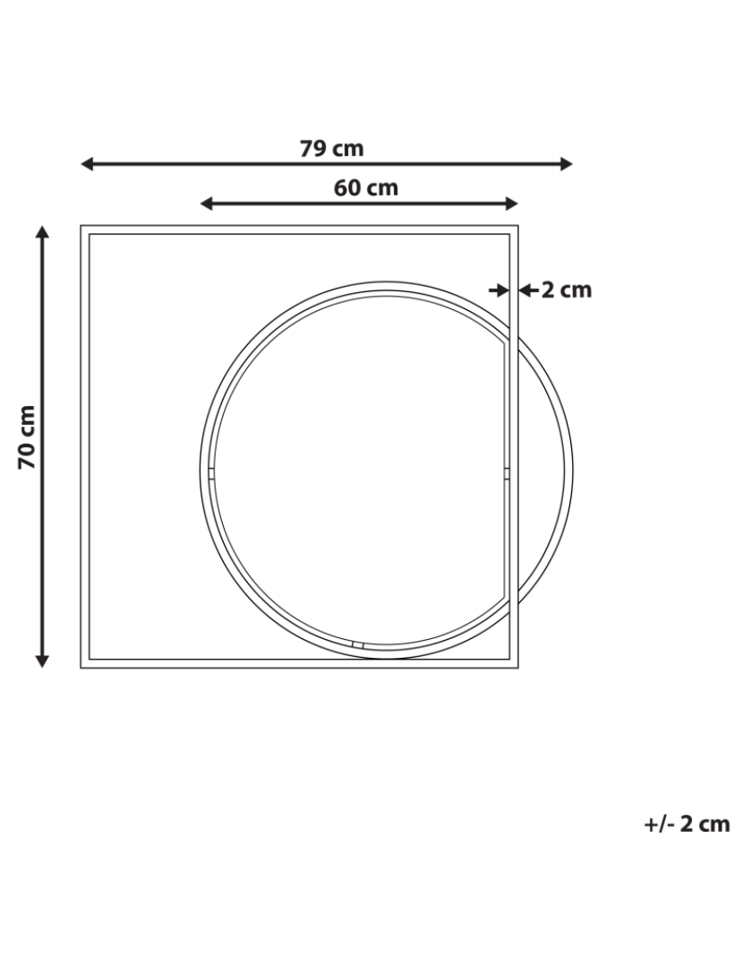 Beliani - Espelho 70 cm Preto AUXY