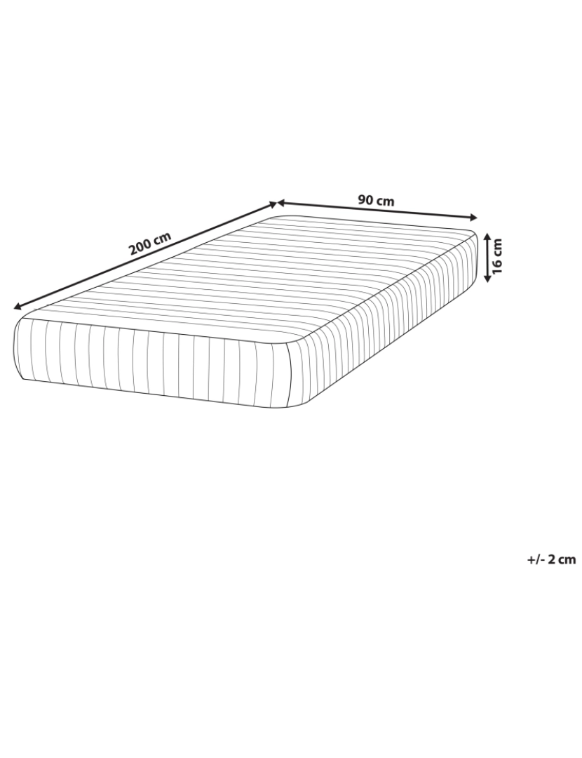 Beliani - Colchão de molas 90 x 200 cm Tamanhos Diversos