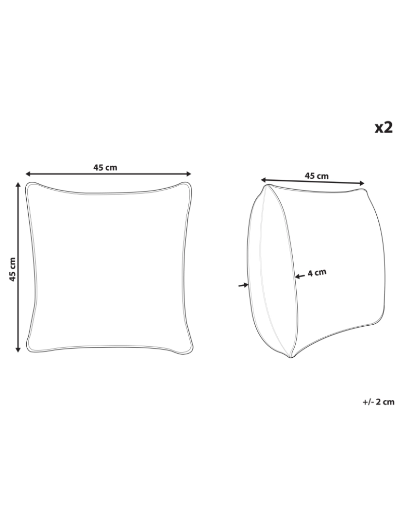 Beliani - Conjunto de 2 almofadas Creme KASRA 45 x 45 cm