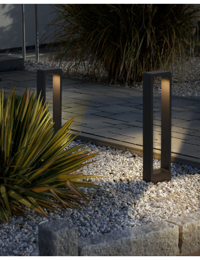 imagem de Candeeiro Bollard LED de jardim preto 60 cm PERDIDO2