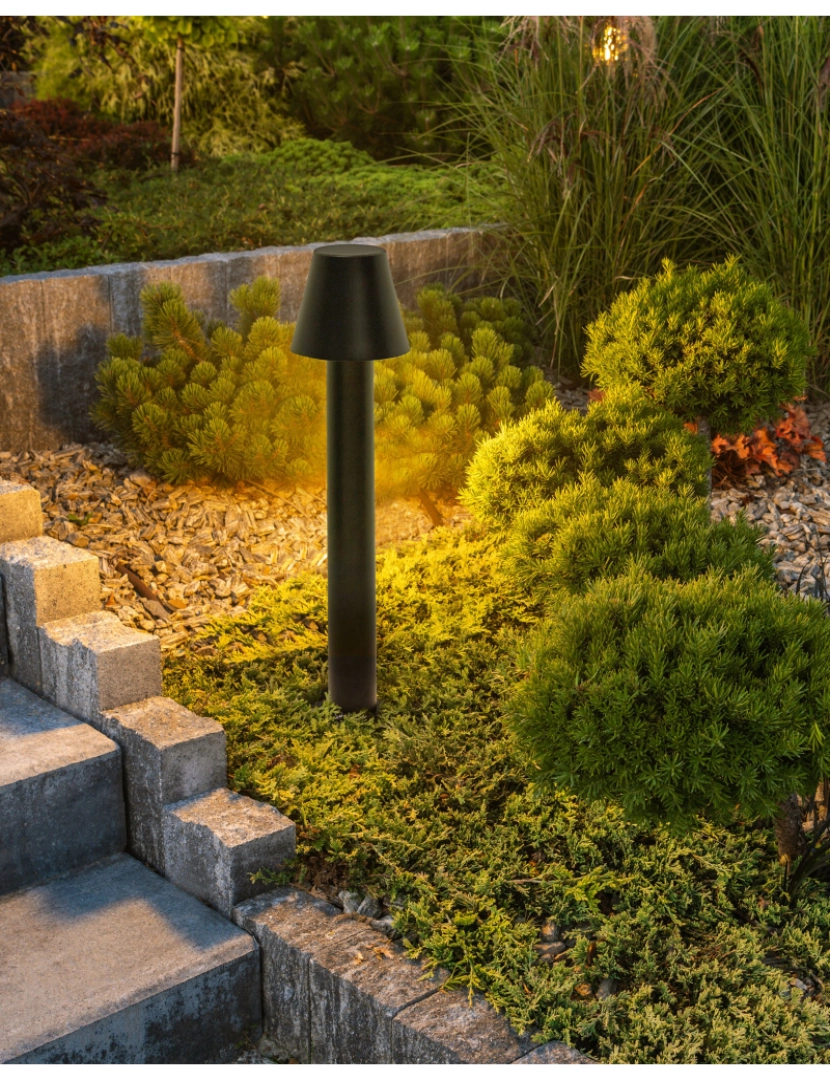 imagem de Candeeiro Bollard LED de jardim preto 60 cm HOLMES2