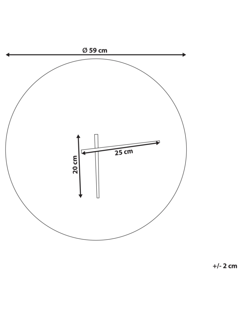 Beliani - Relógio de parede de cor bronze ø 59 cm VAIGAI