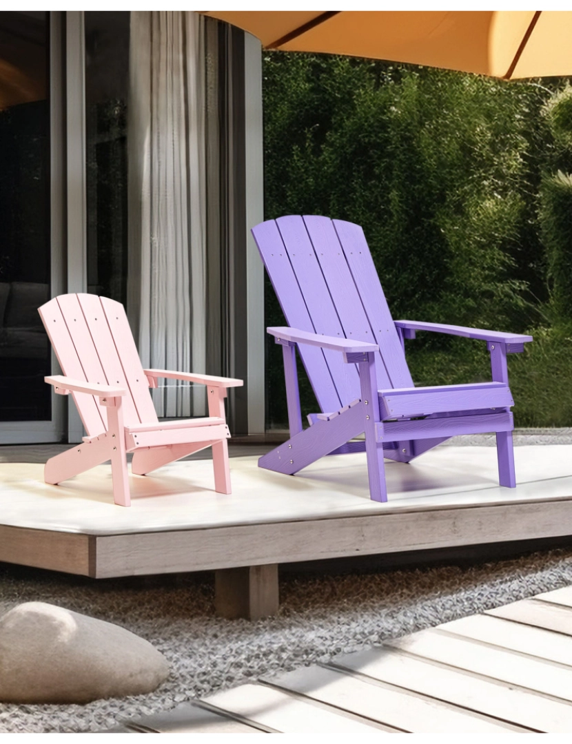 imagem de Cadeira de jardim Derivado de madeira Roxo ADIRONDACK2