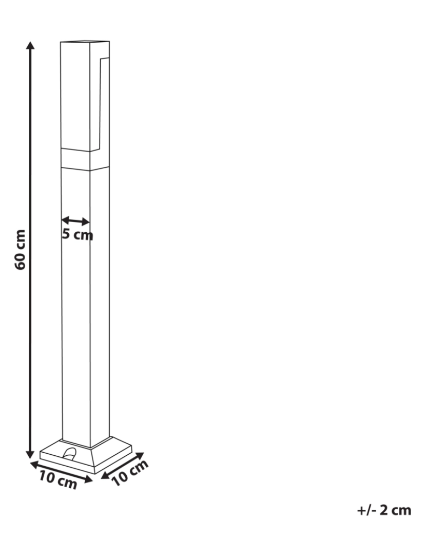 Beliani - Candeeiro LED de jardim Bollard 60 cm preto AWUNA