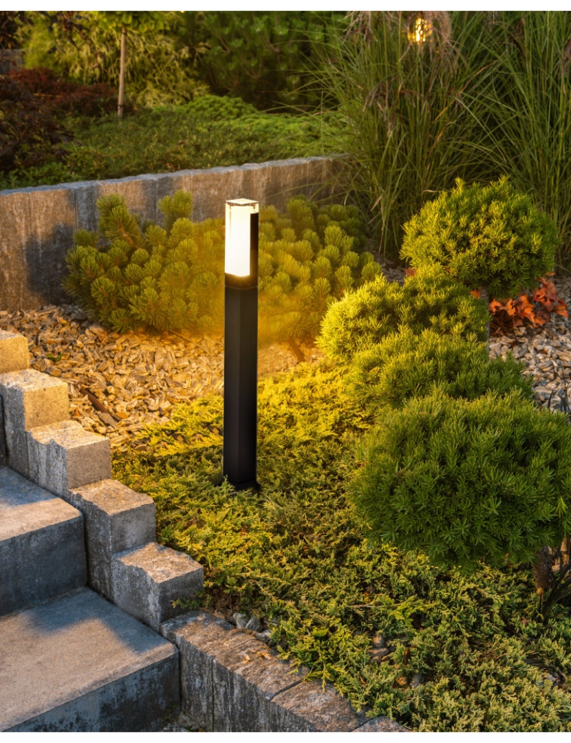 imagem de Candeeiro LED de jardim Bollard 60 cm preto AWUNA2