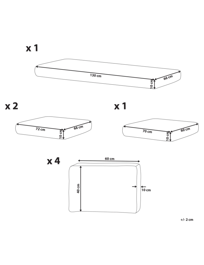 Beliani - Conjunto de capas para almofadas cinzento BERMUDA