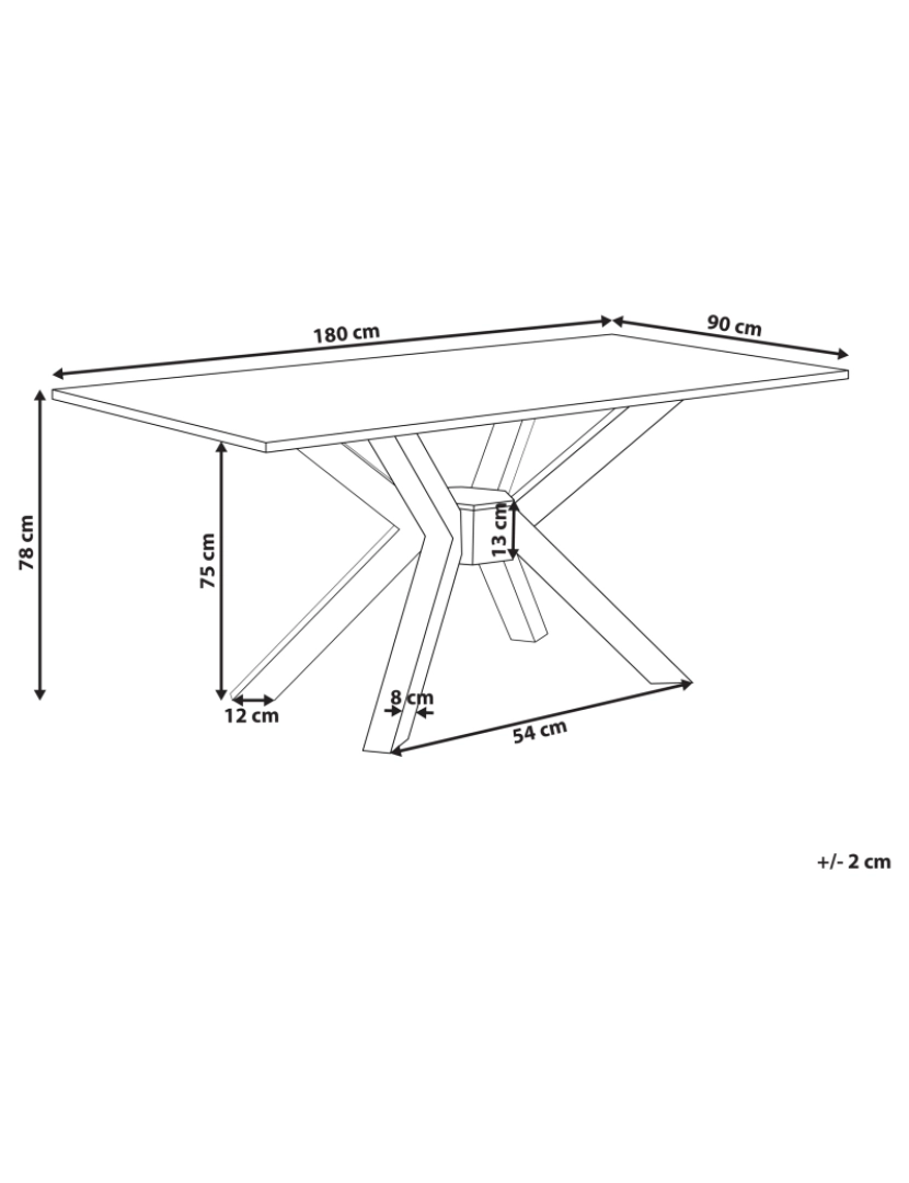 imagem de Mesa de jantar em madeira de acácia clara 180 x 90 cm HAYES1