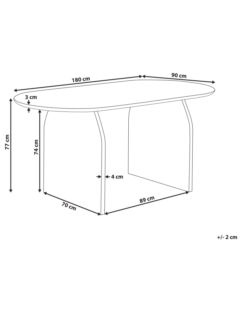 Beliani - Mesa de jantar em madeira de acácia clara 180 x 90 cm SKYE