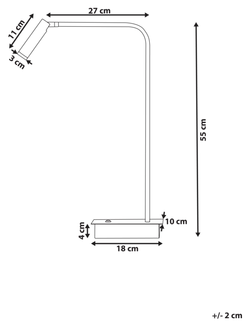 Beliani - Candeeiro de mesa LED em metal preto LAWSON