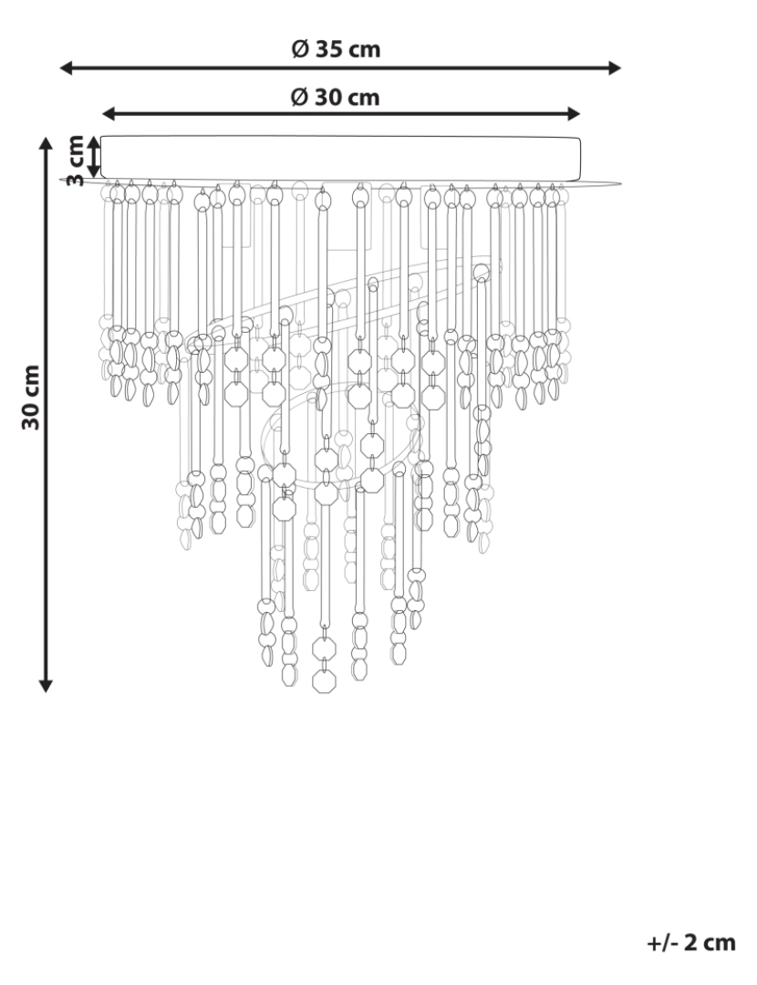 Beliani - Lustre em cristal prateado ⌀ 35 cm ESMELLE