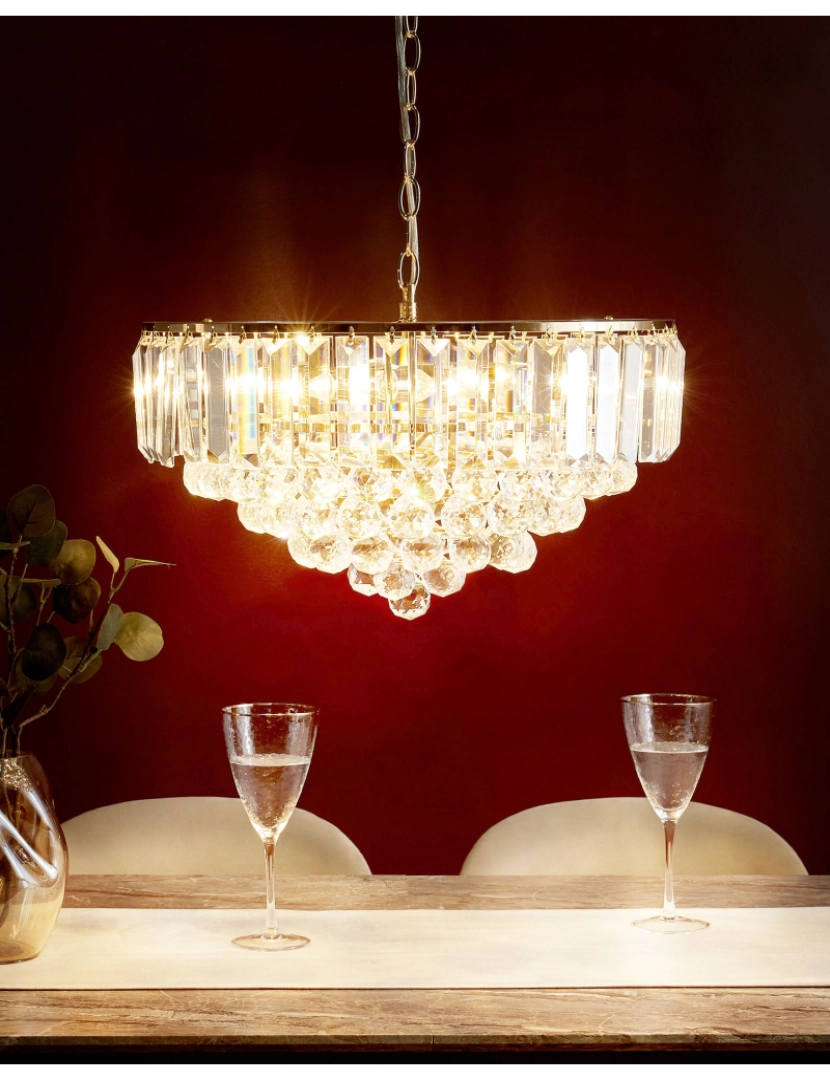 imagem de Lustre de cristal dourado ⌀ 49 cm ACHEIRO2