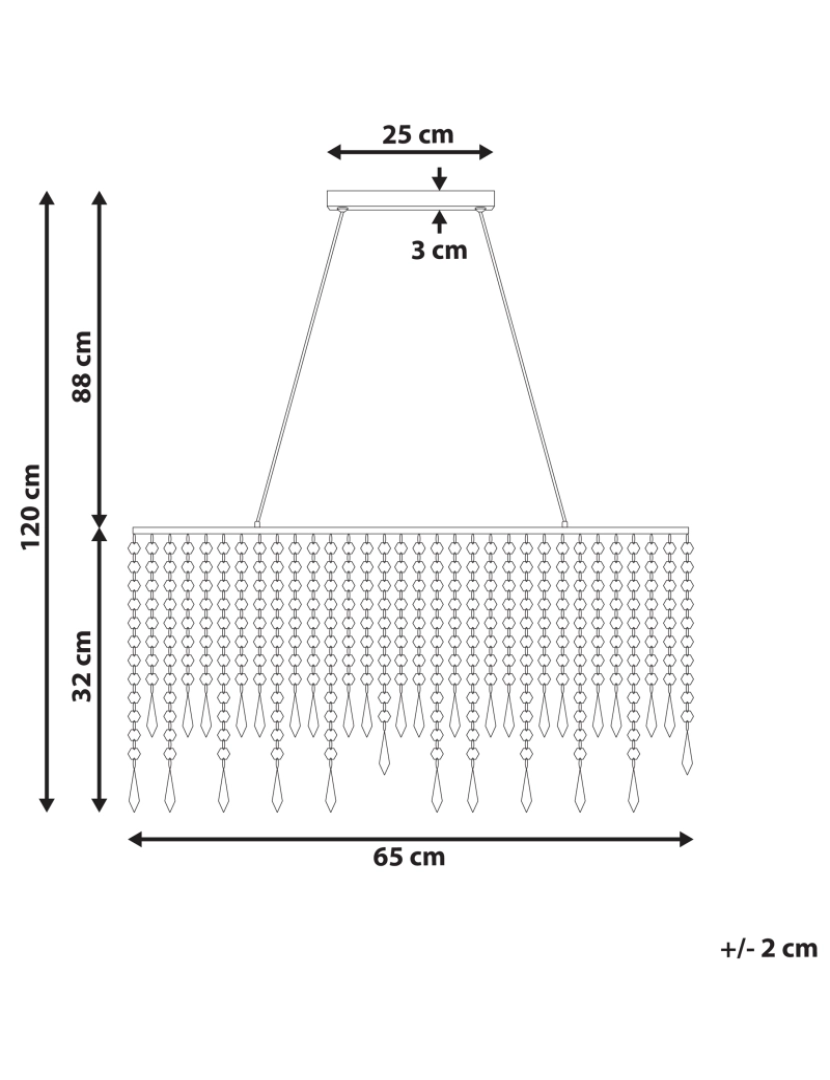 Beliani - Lustre para 5 lâmpadas em metal prateado CALVELLE