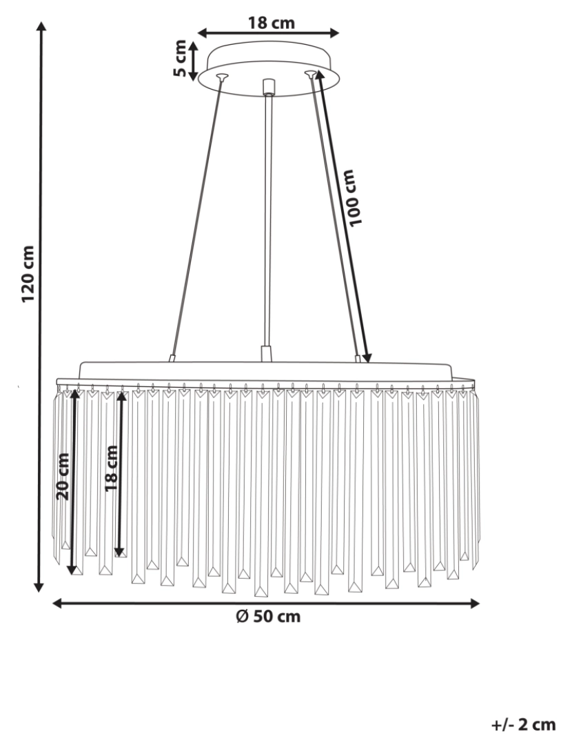 Beliani - Lustre para 5 lâmpadas em metal prateado LAMEIRA