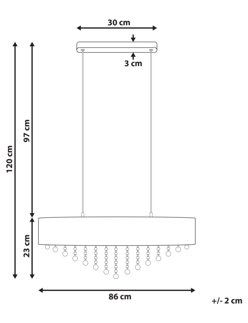 Beliani - Lustre para 4 lâmpadas em metal prateado BELELLE