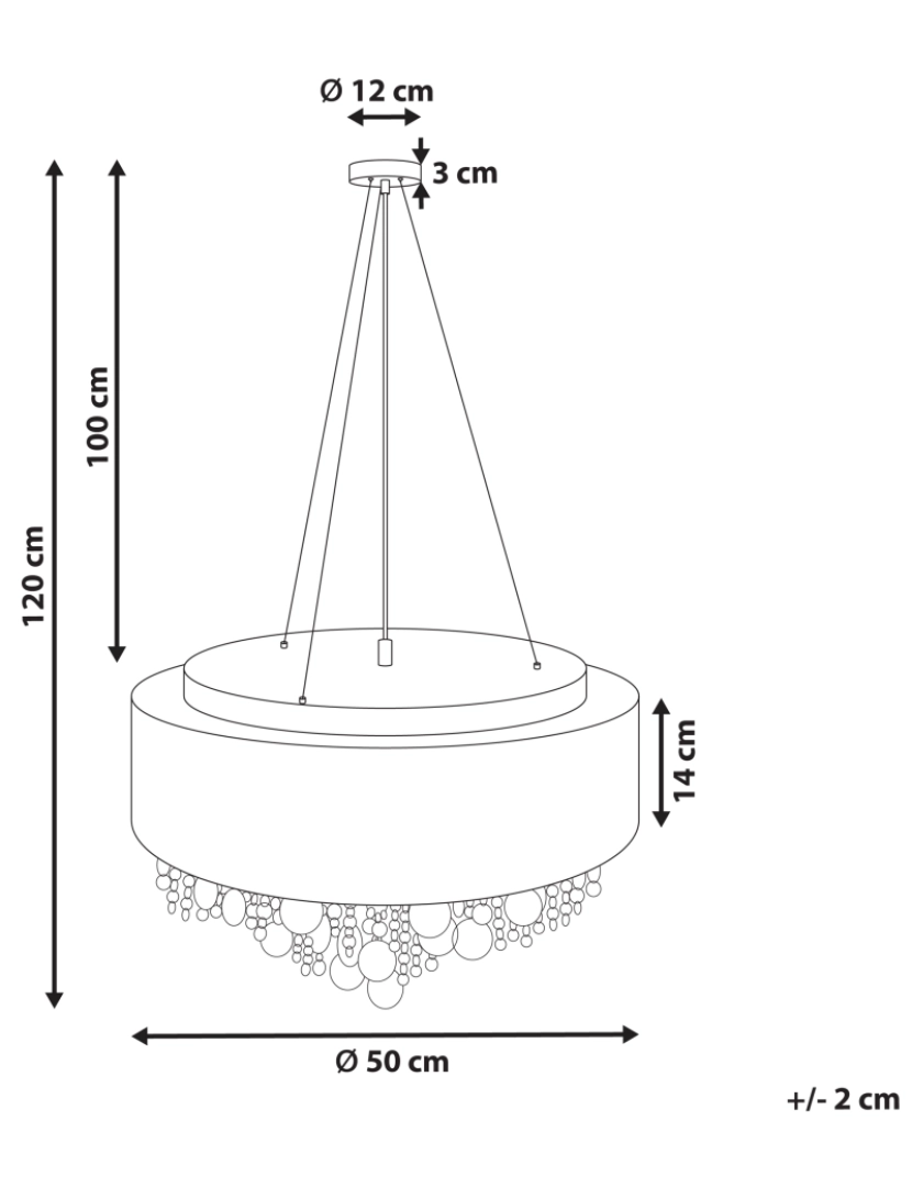 Beliani - Lustre para 6 lâmpadas em metal prateado BARBEIRA