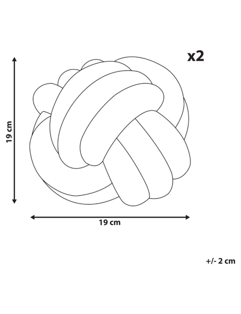 Beliani - Conjunto de 2 almofadas Branco creme MALNI 19 x 19 cm