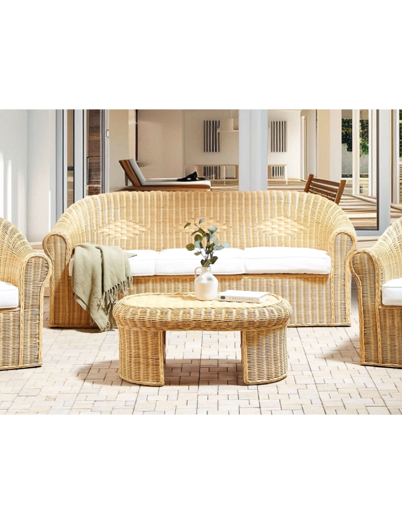 imagem de Sofá de jardim Rattan/vime Natural LIVADEIA2