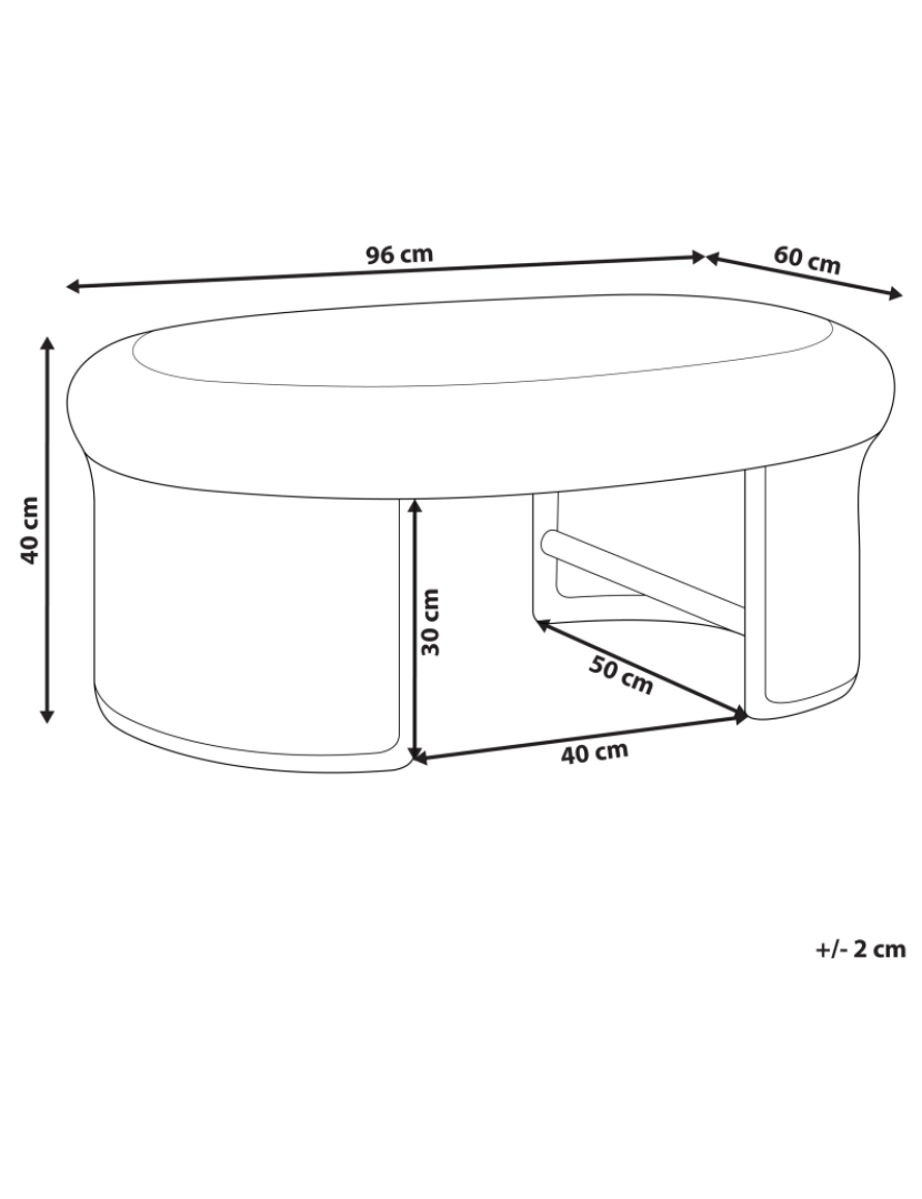 Beliani - Mesa de jardim 96 x 60 cm Rattan Natural LIVADEIA