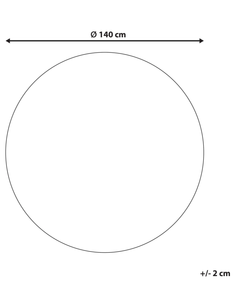 Beliani - Tapete redondo de juta creme e preto ⌀ 140 cm PORSUK