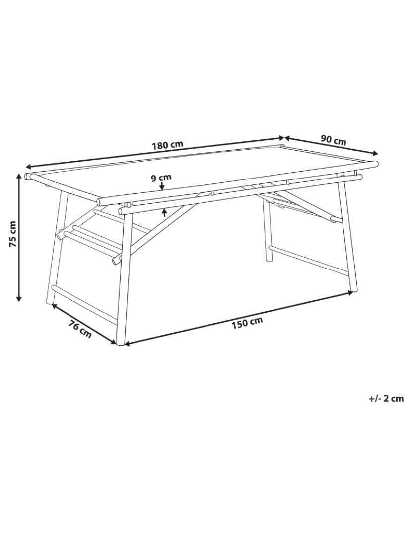 imagem de Mesa de jardim 180 x 90 cm Madeira maciça Castanho claro TINDARI1