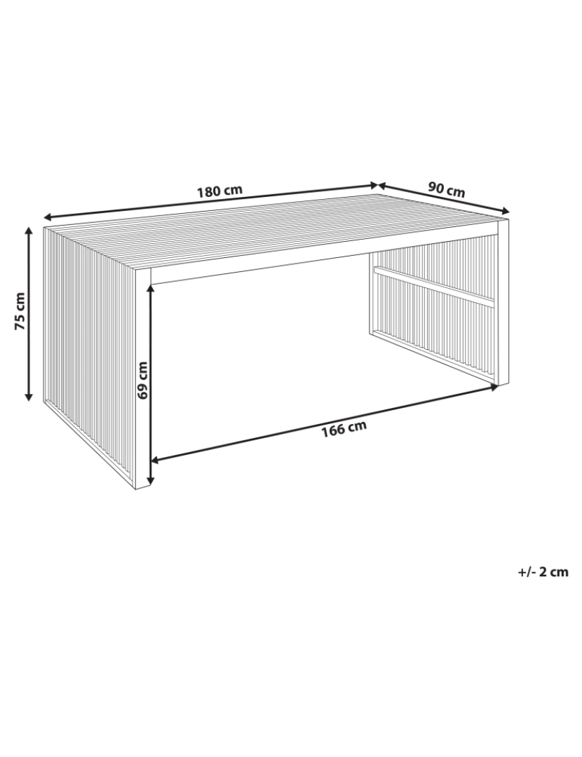 imagem de Mesa de jardim 180 x 90 cm Madeira maciça Castanho claro SULZANO1