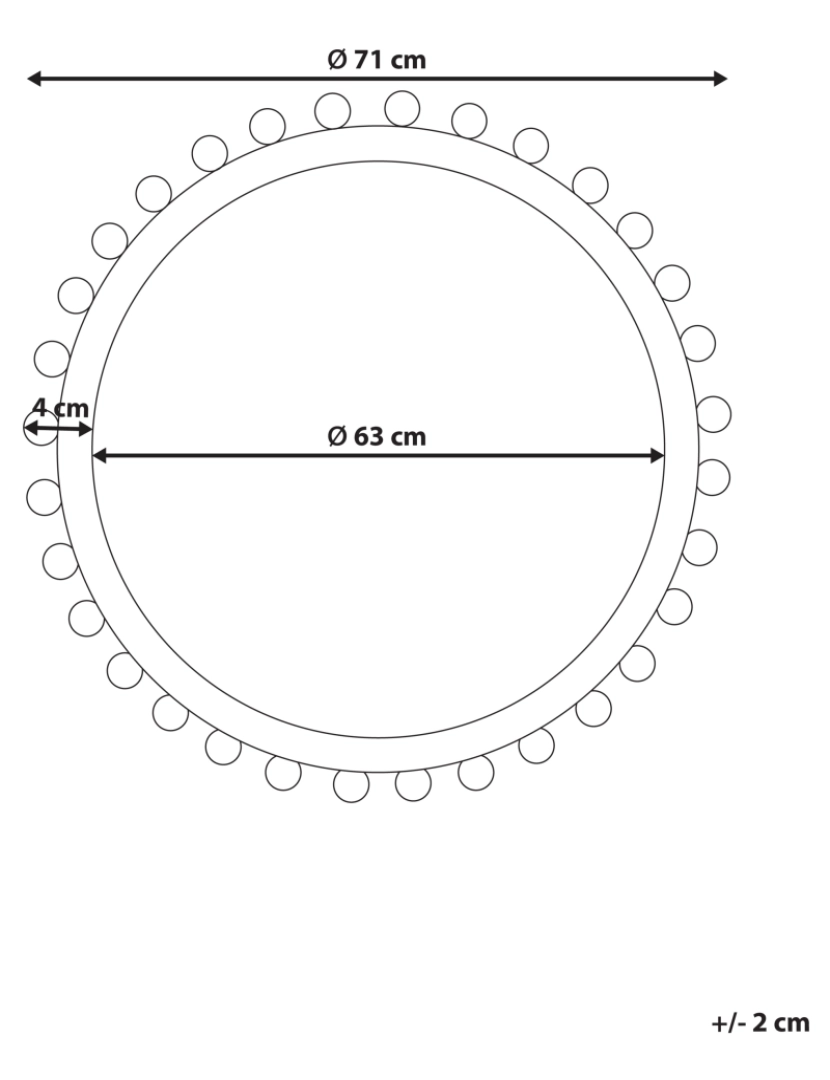 imagem de Espelho 71 cm Branco creme TAZILLY1