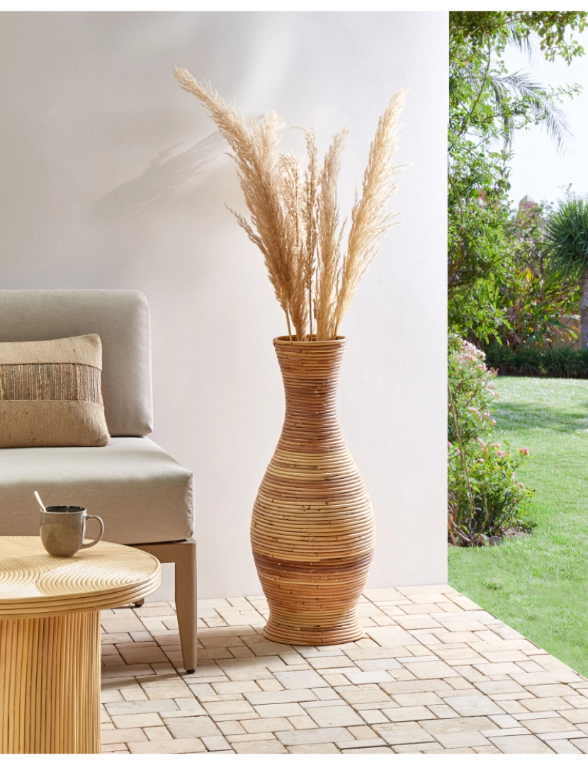 imagem de Rattan/vime Jarro decorativo 70 cm Natural TRINISA2