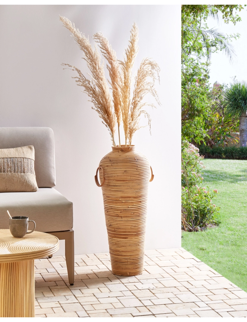 imagem de Rattan/vime Jarro decorativo 70 cm Natural ELATIA2