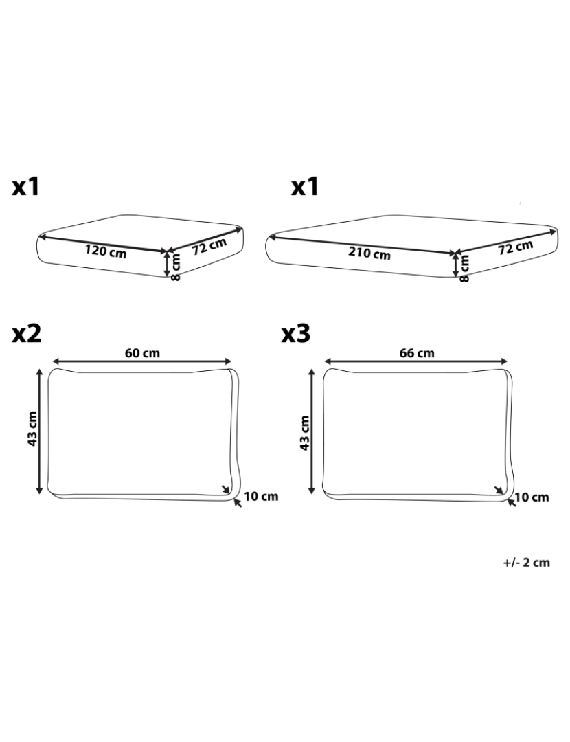 Beliani - Conjunto de capas para almofadas branco creme LANCIANO