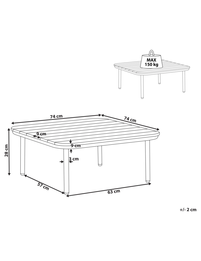 Beliani - Mesa de jardim Material sintético Castanho claro SENISE