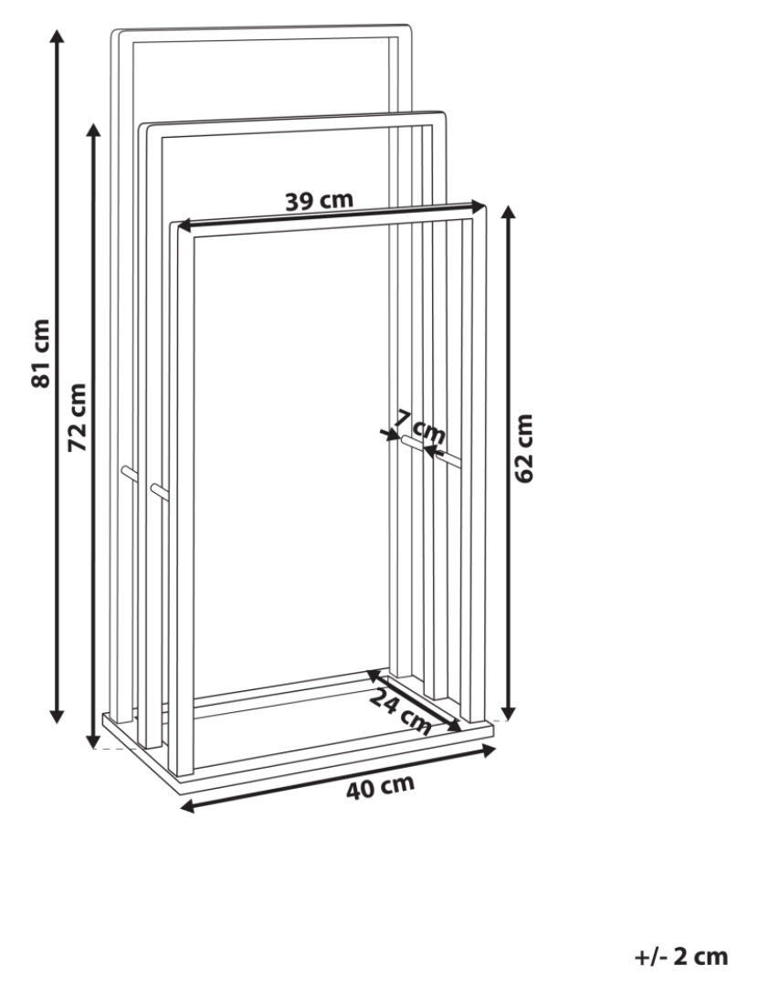 Beliani - Toalheiro em bambu claro 40 x 81 cm TUPELO