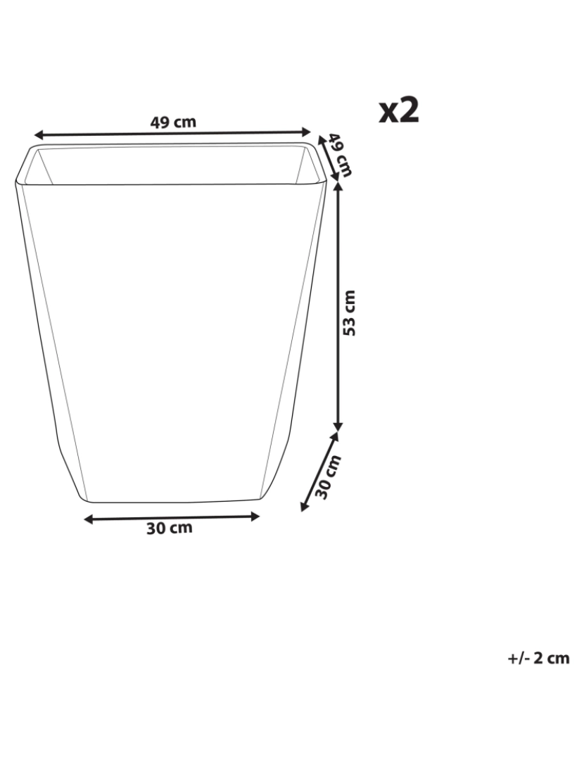 imagem de Conjunto de 2 vasos para plantas em pedra creme 49 x 49 x 53 cm DELOS1