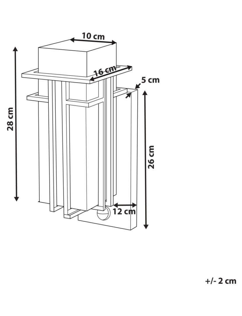 imagem de Candeeiro de parede com sensor de movimento preto 28 cm COWIE1