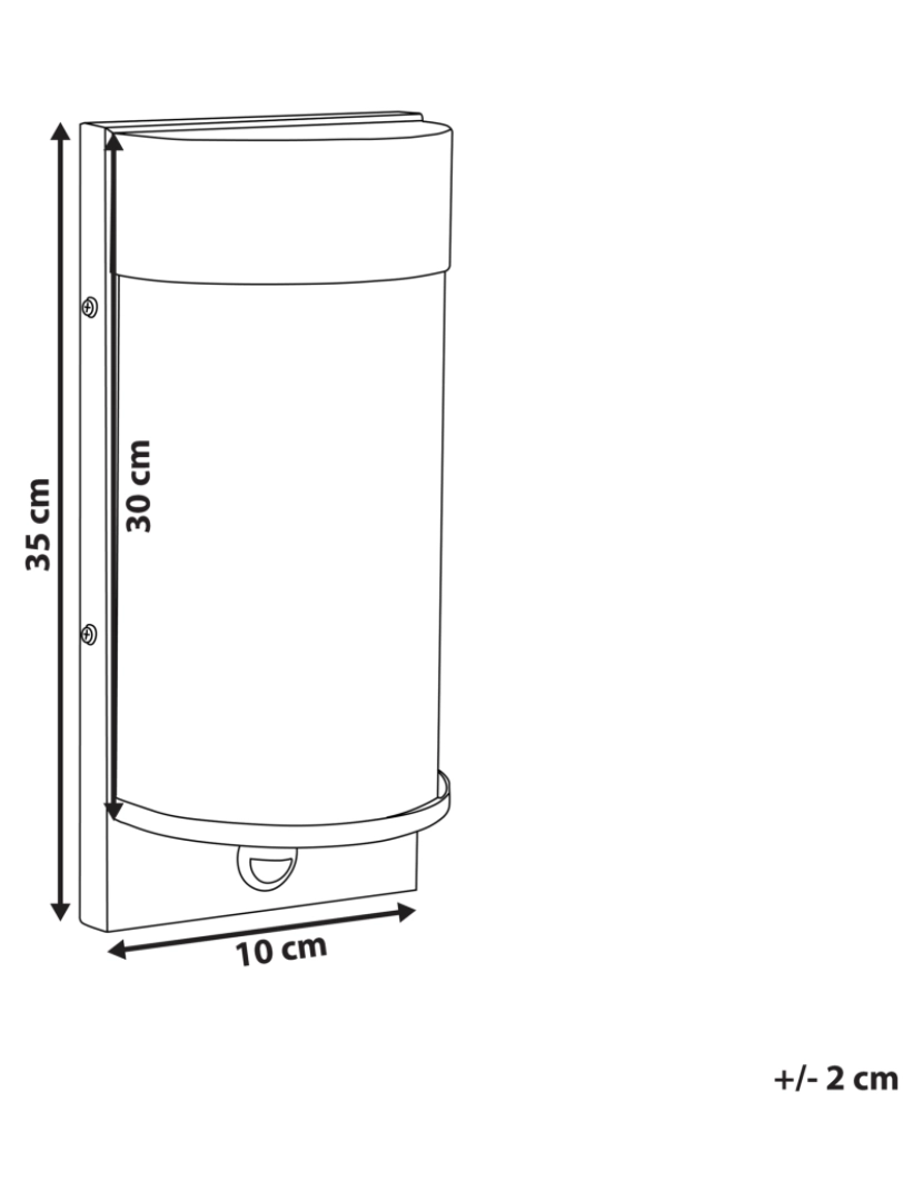 imagem de Candeeiro de parede LED com sensor de movimento preto 35 cm PHEPPIE1