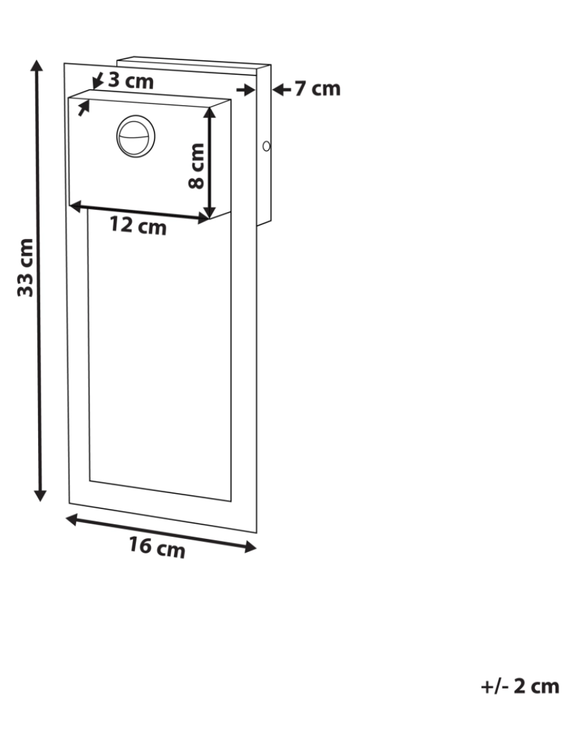 imagem de Candeeiro de parede LED com sensor de movimento preto 33 cm ELLIOT1