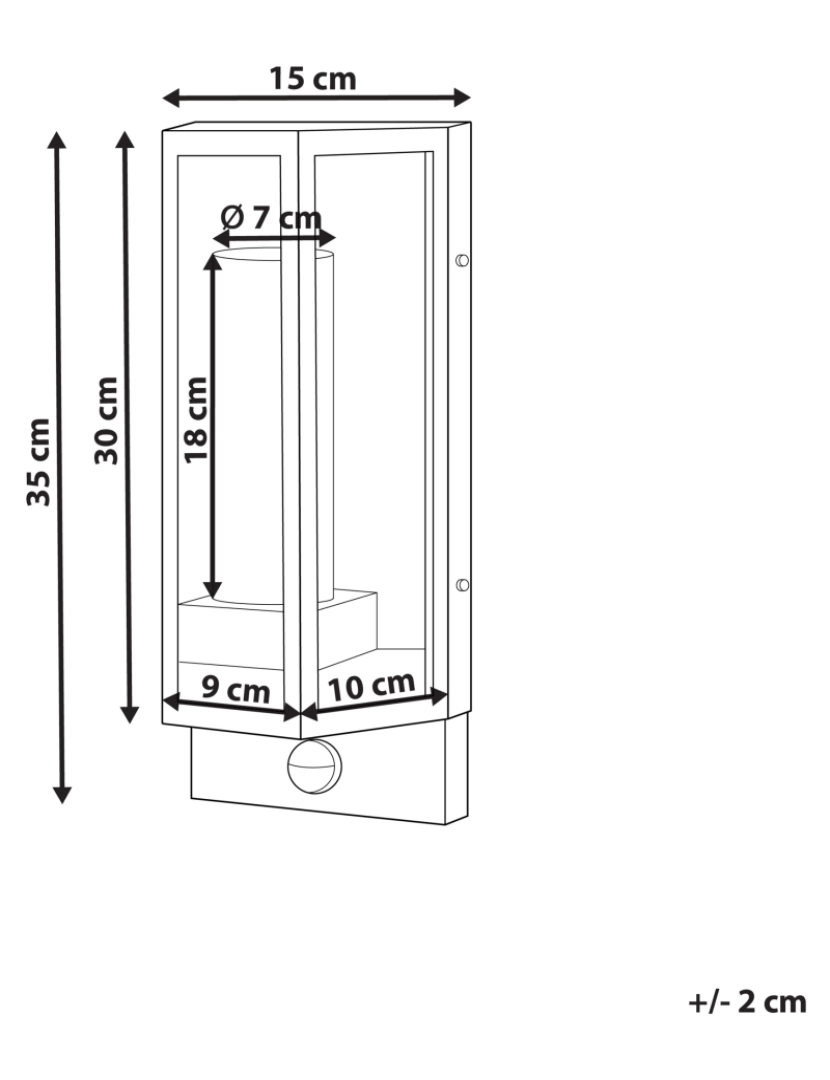 imagem de Candeeiro de parede LED com sensor de movimento castanho FRUID1