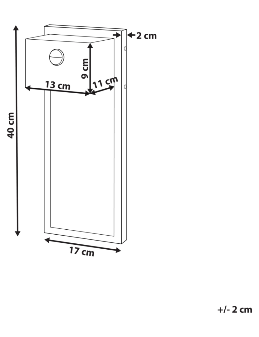 imagem de Candeeiro de parede LED com sensor de movimento cinzento 40 cm CARRON1