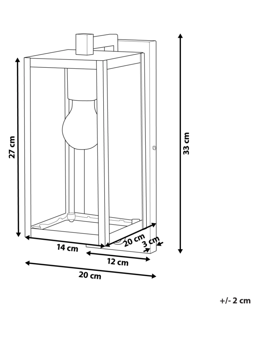 Beliani - Candeeiro de parede com sensor de movimento preto 33 cm MEGGET