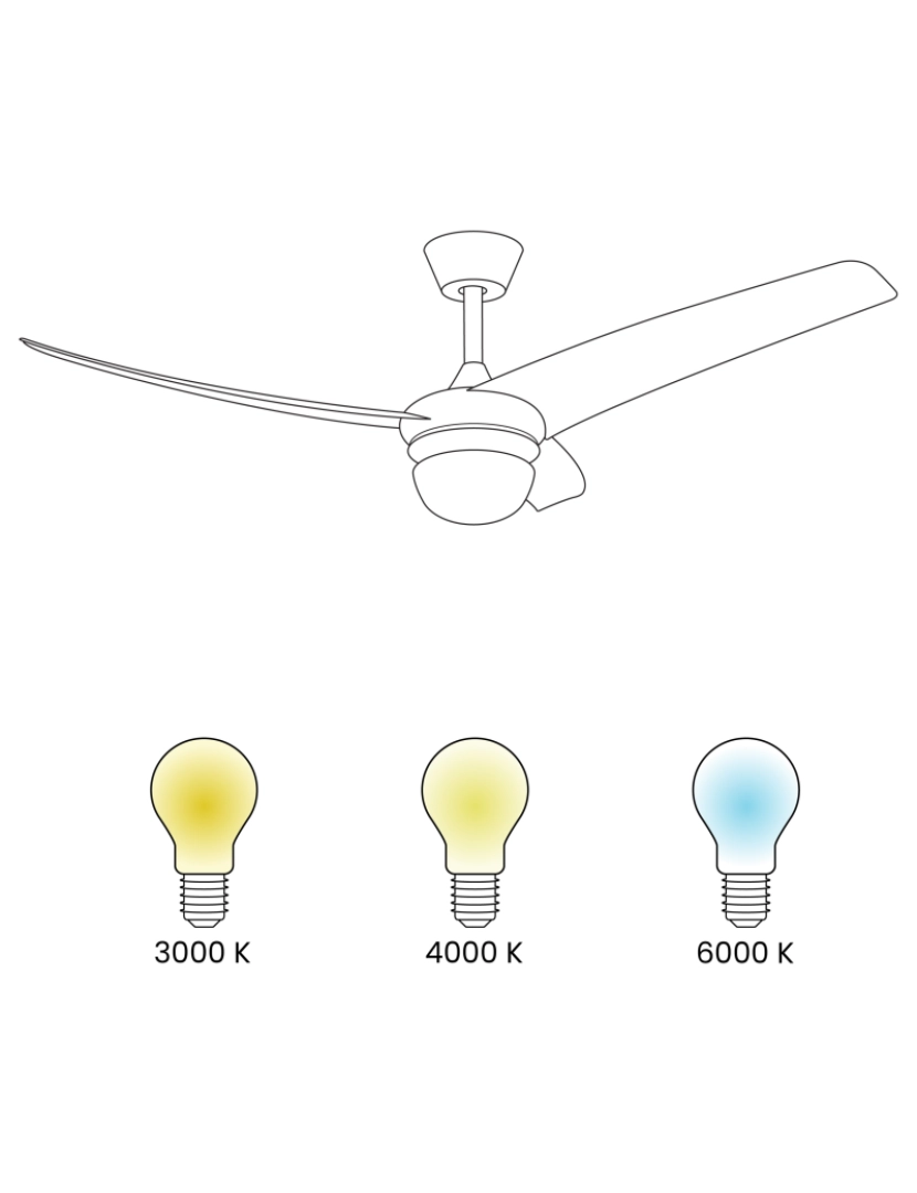 imagem de Ventoinha de teto preta com luz LED JIBOA3