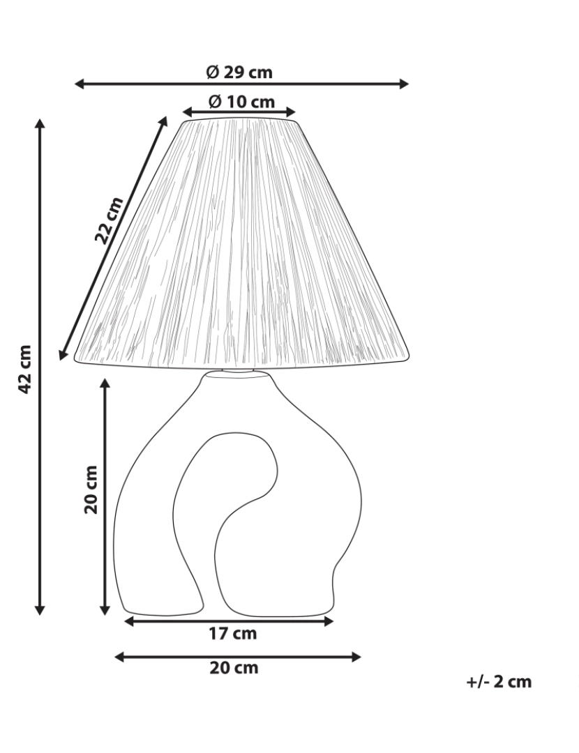 Beliani - Candeeiro de mesa em cerâmica branca 42 cm BARBAS