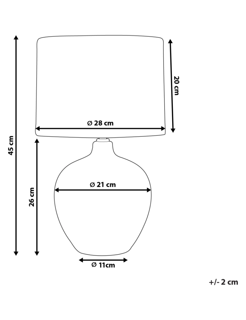 Beliani - Candeeiro de mesa em cerâmica preto e branco 45 cm YUNES