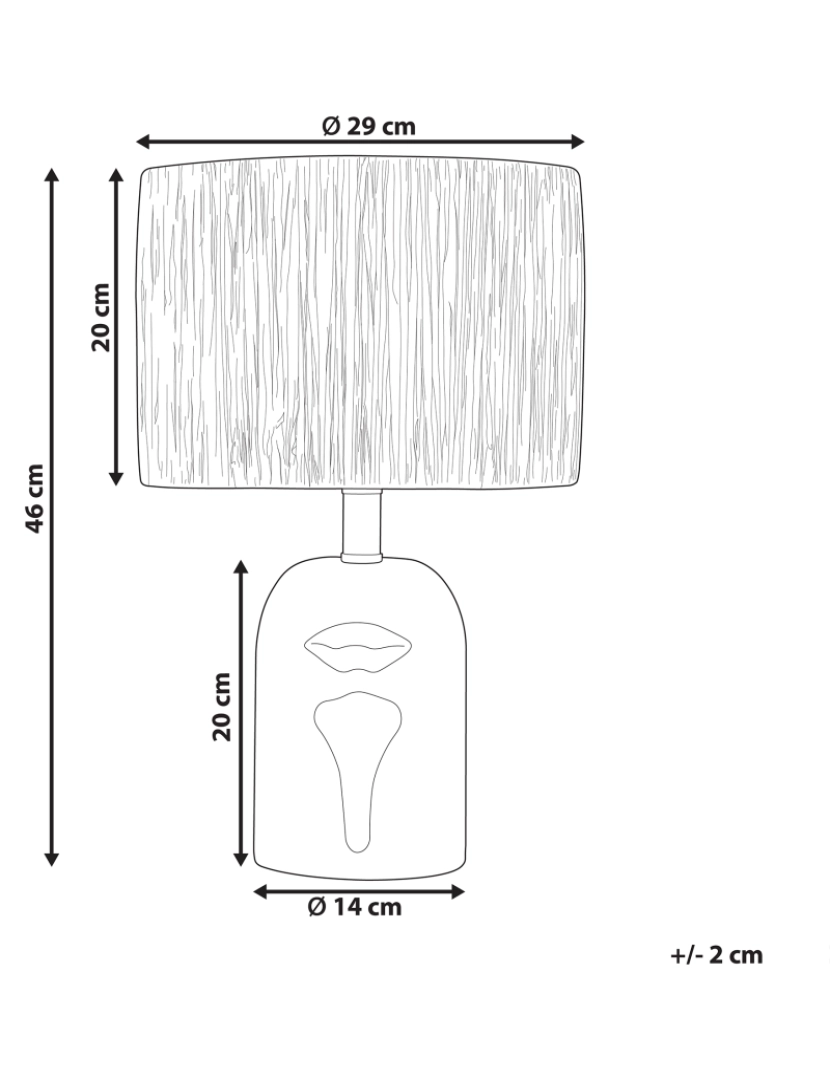 Beliani - Candeeiro de mesa em cerâmica branca 46 cm JUBONES