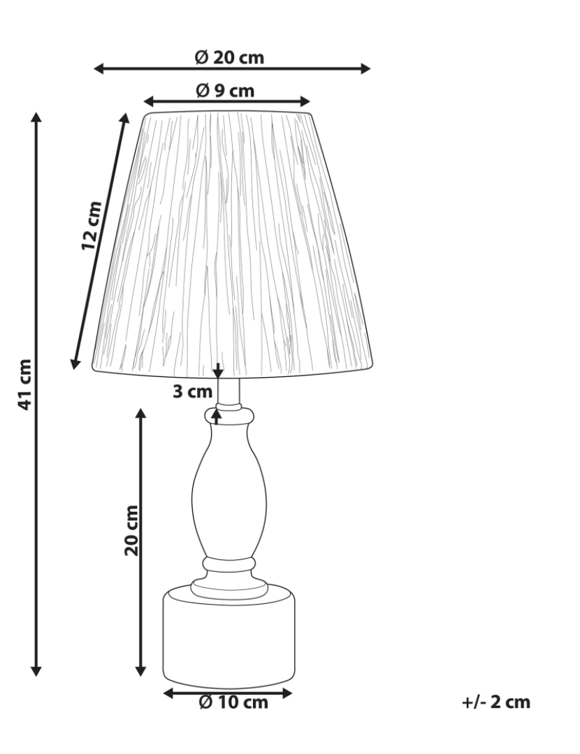 Beliani - Candeeiro de mesa em madeira clara 41 cm MORONA