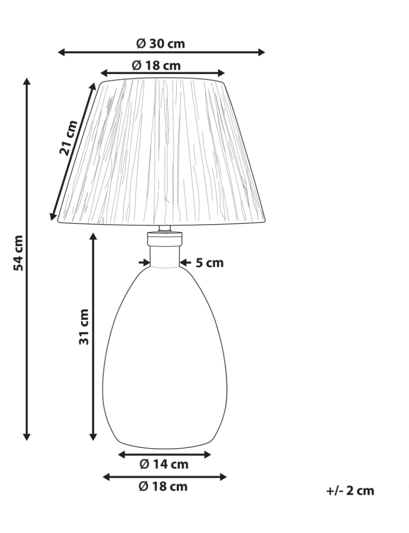 Beliani - Candeeiro de mesa em vidro transparente 54 cm BLANCO