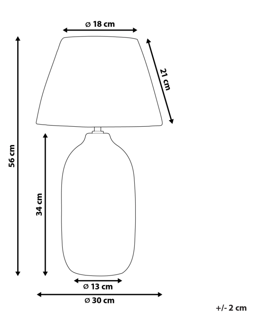 imagem de Candeeiro de mesa em cerâmica cinzenta 56 cm MATILDE1