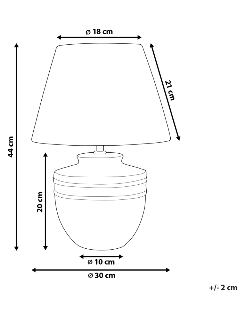 imagem de Candeeiro de mesa em cerâmica creme 44 cm TIGRE1