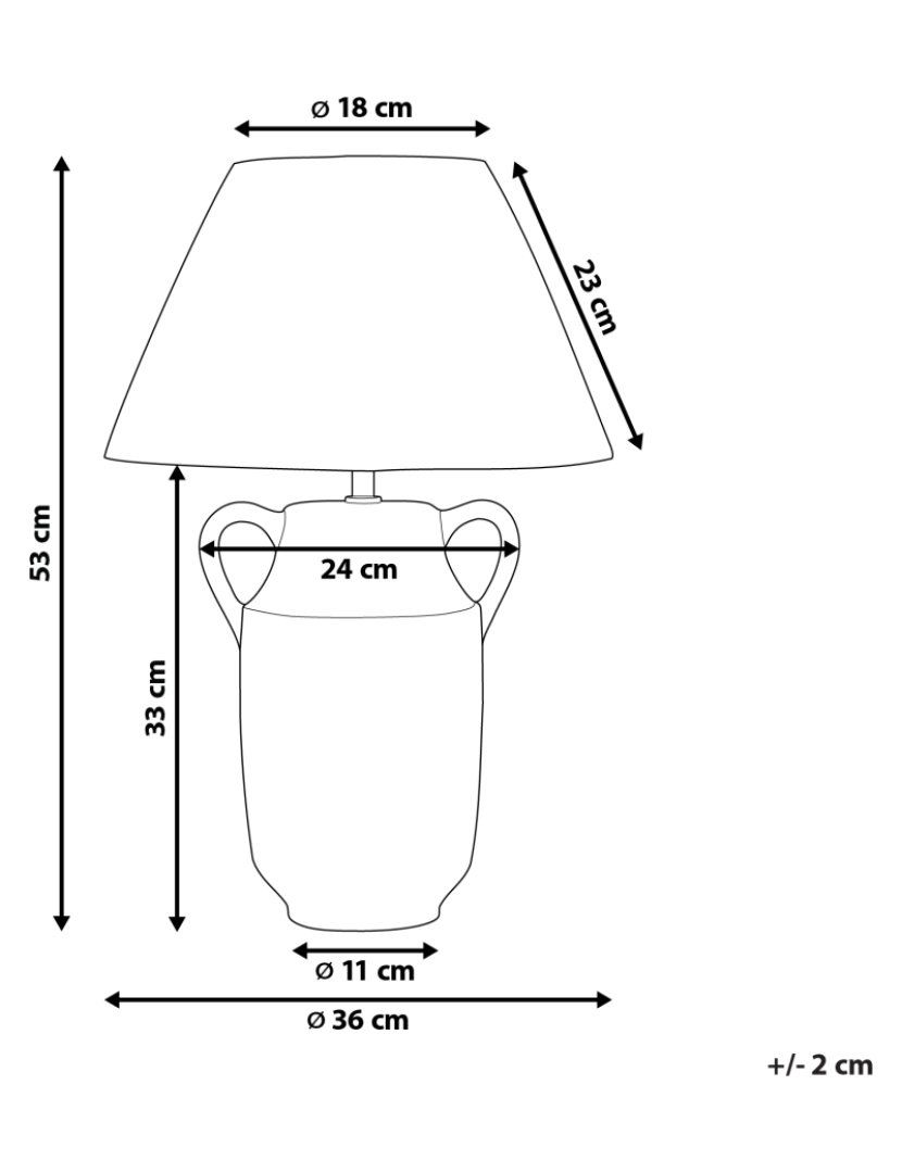 Beliani - Candeeiro de mesa em cerâmica verde e branco 53 cm LIMONES