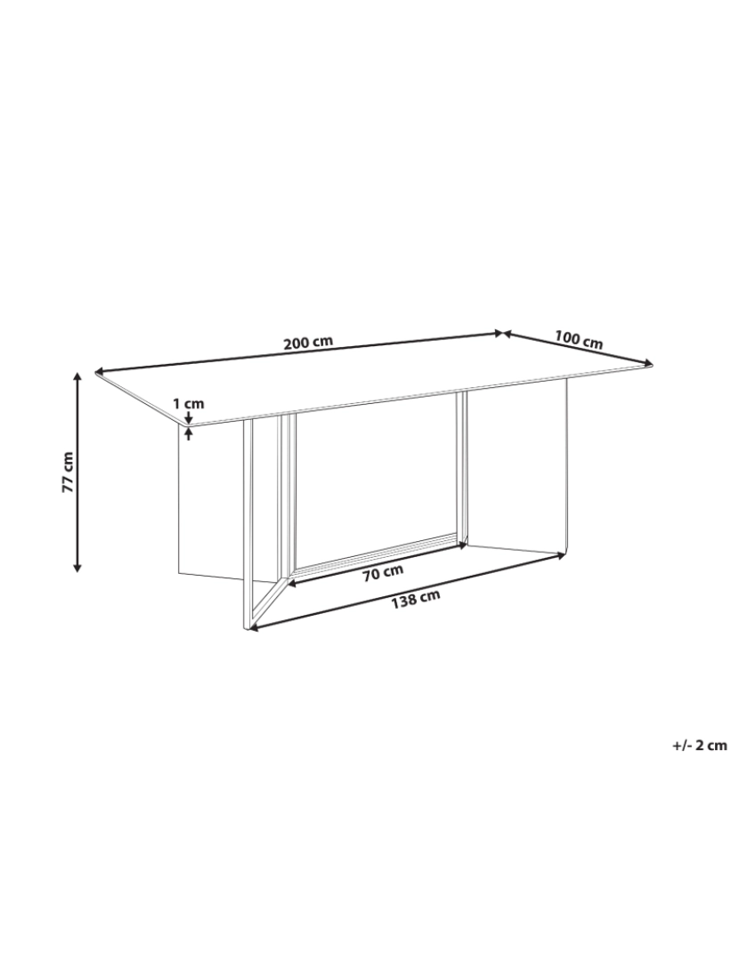 Beliani - Mesa de jantar em efeito de mármore e dourada 100 x 200 cm CALCIO